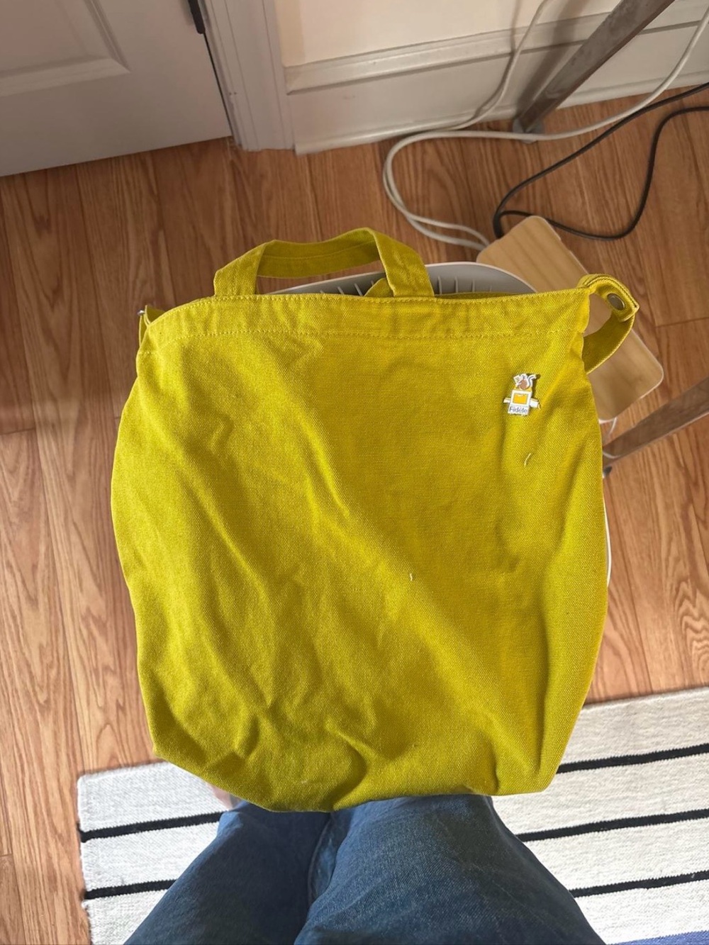 BAGGU Canvas Tote in Chartreuse